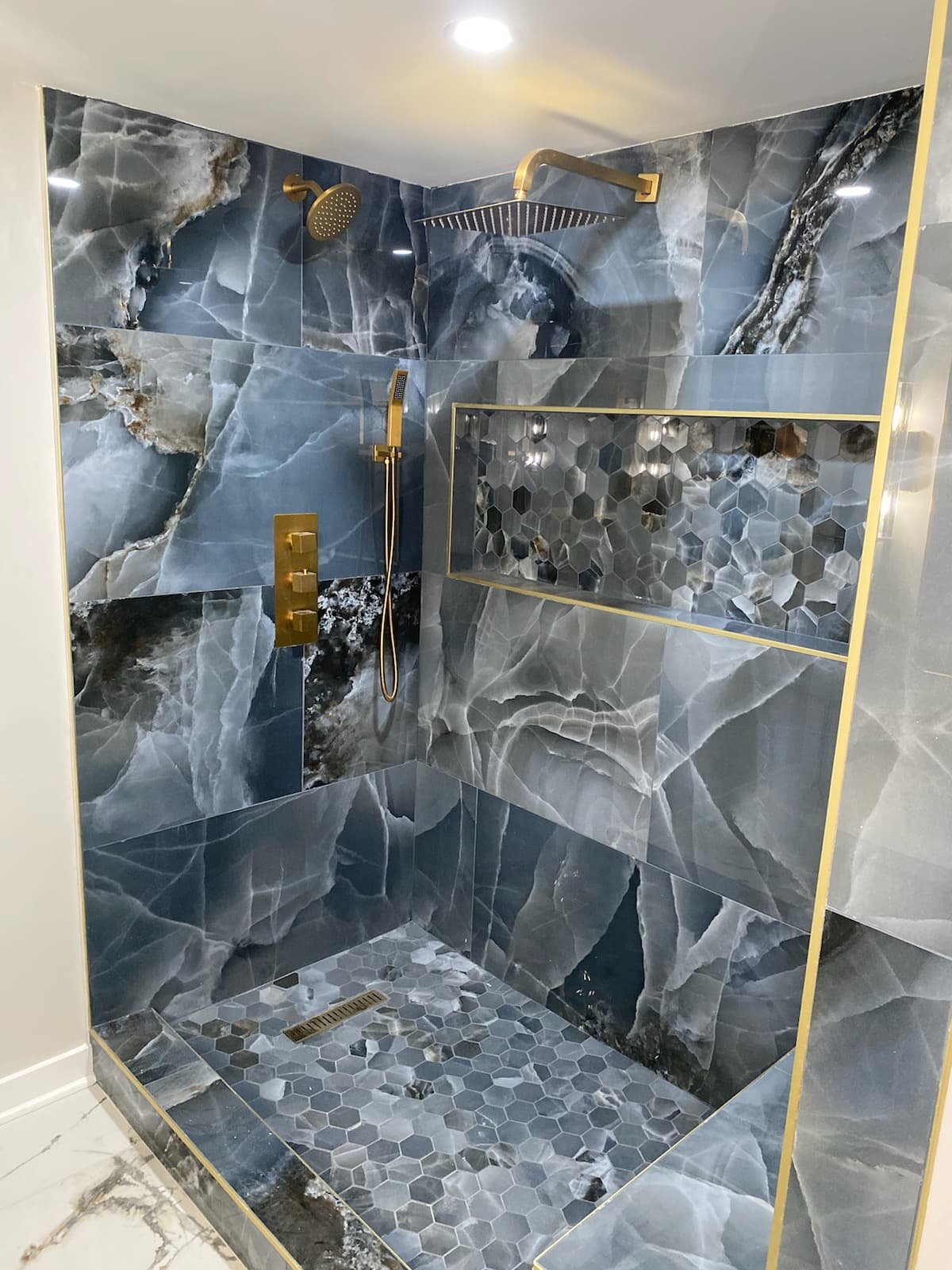 Modern bathroom remodel with tile work